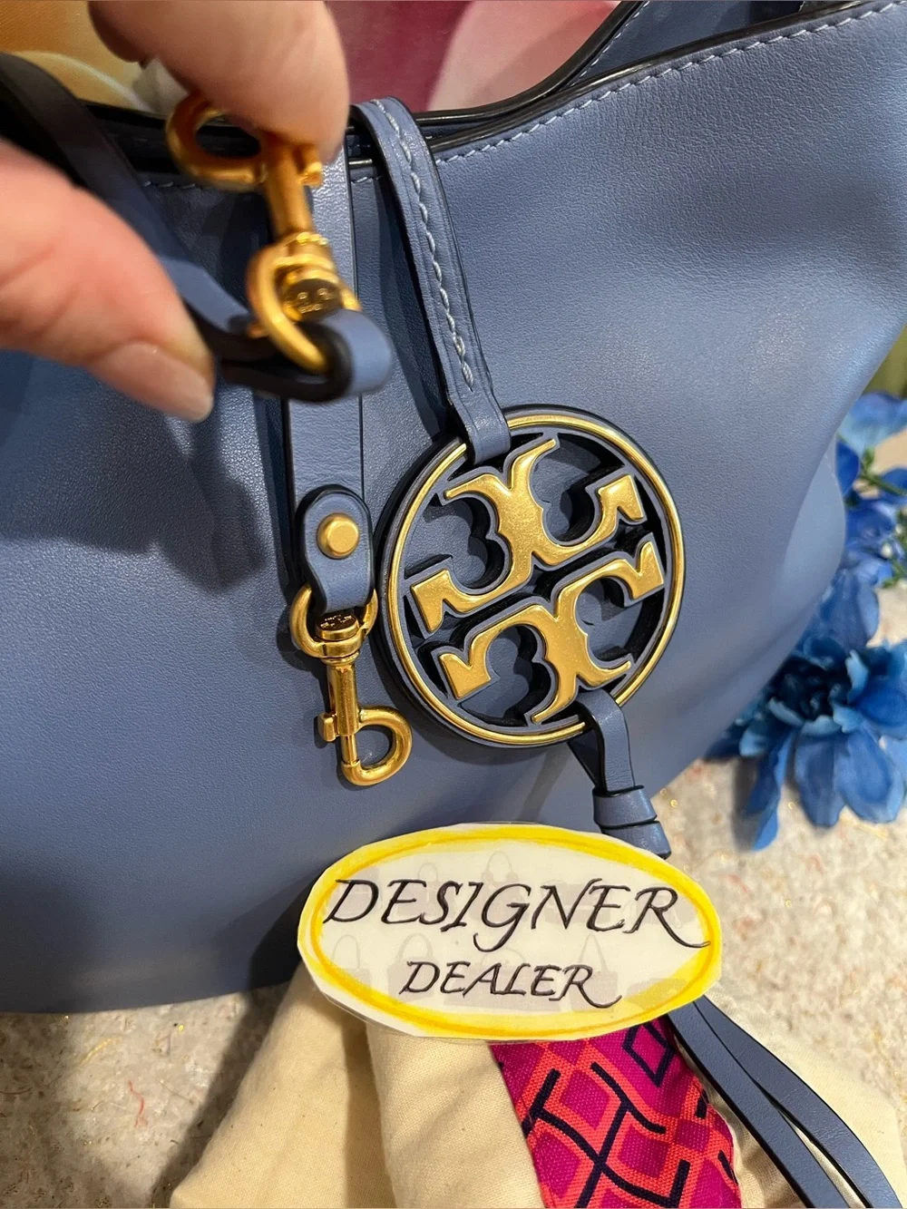 Tory Burch Small Miller Slouchy Hobo Crossbody Bag Pastel Blue